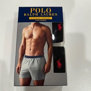 New-In-Box Polo Ralph Lauren Supreme Comfort Knit Boxers (Pack of 2) Size Large
